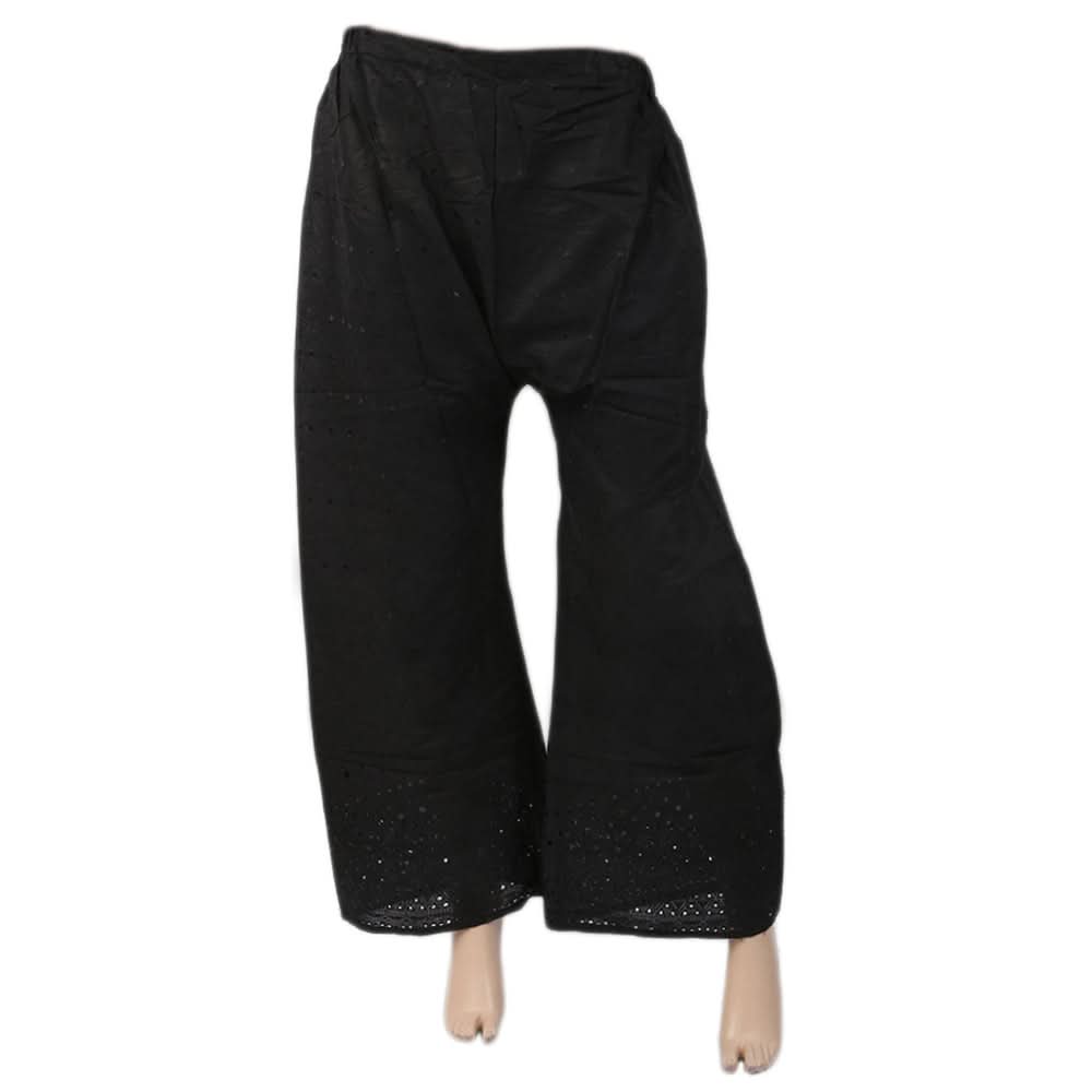 Women's Full Embroidered Bell Bottom Trouser - Black, Women, Pants & Tights, Chase Value, Chase Value