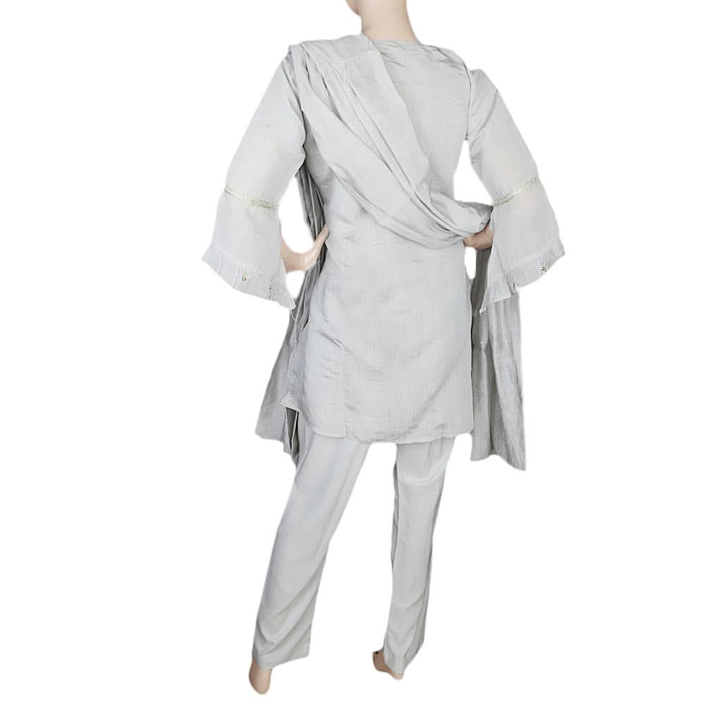 Women's Fancy 3 Piece Suit - Grey, Women, Shalwar Suits, Chase Value, Chase Value