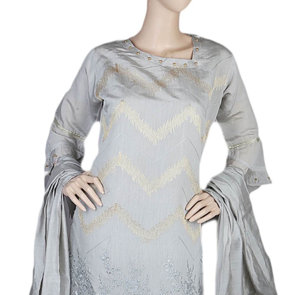 Women's Fancy 3 Piece Suit - Grey, Women, Shalwar Suits, Chase Value, Chase Value