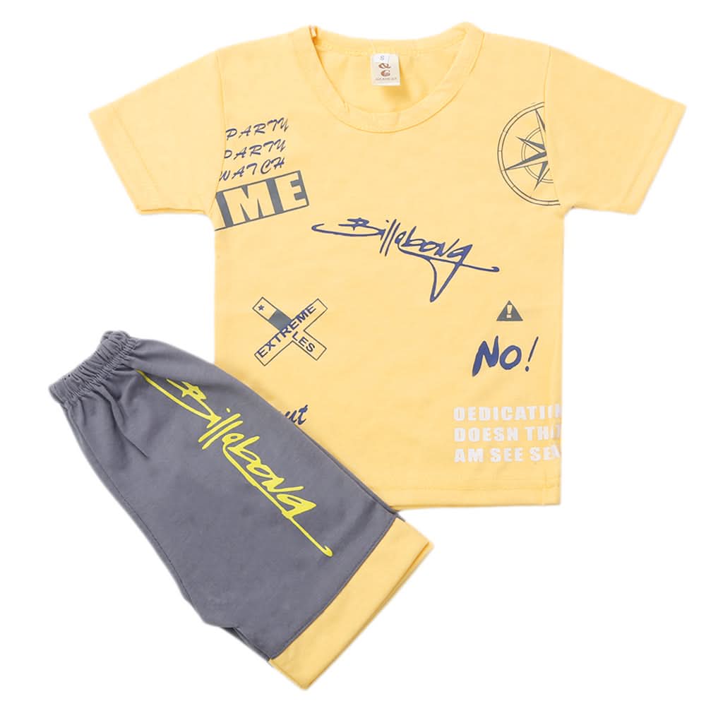 Boys Half Sleeves Short Suit - Yellow, Kids, Boys Sets And Suits, Chase Value, Chase Value