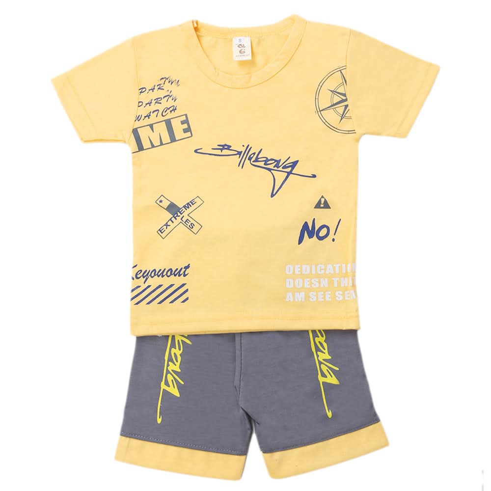 Boys Half Sleeves Short Suit - Yellow, Kids, Boys Sets And Suits, Chase Value, Chase Value