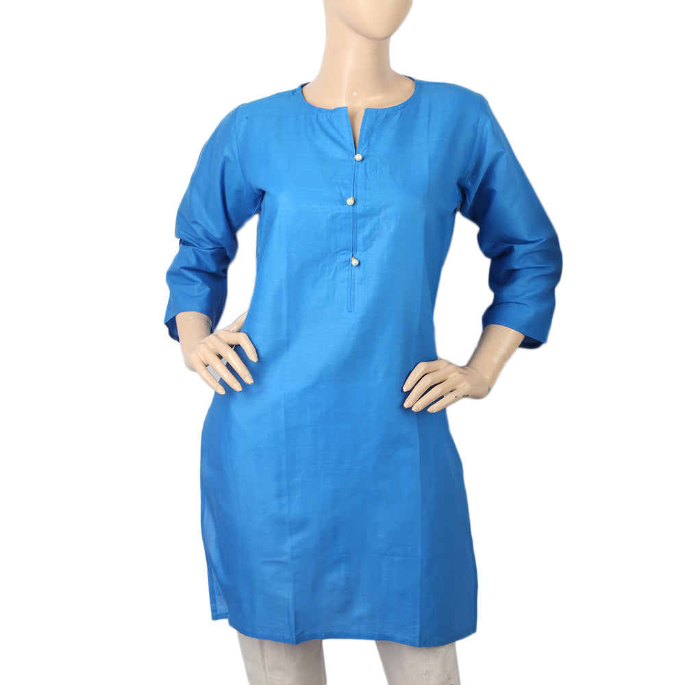 Women's Basic Plain Kurti - Tea Blue, Women, Ready Kurtis, Chase Value, Chase Value