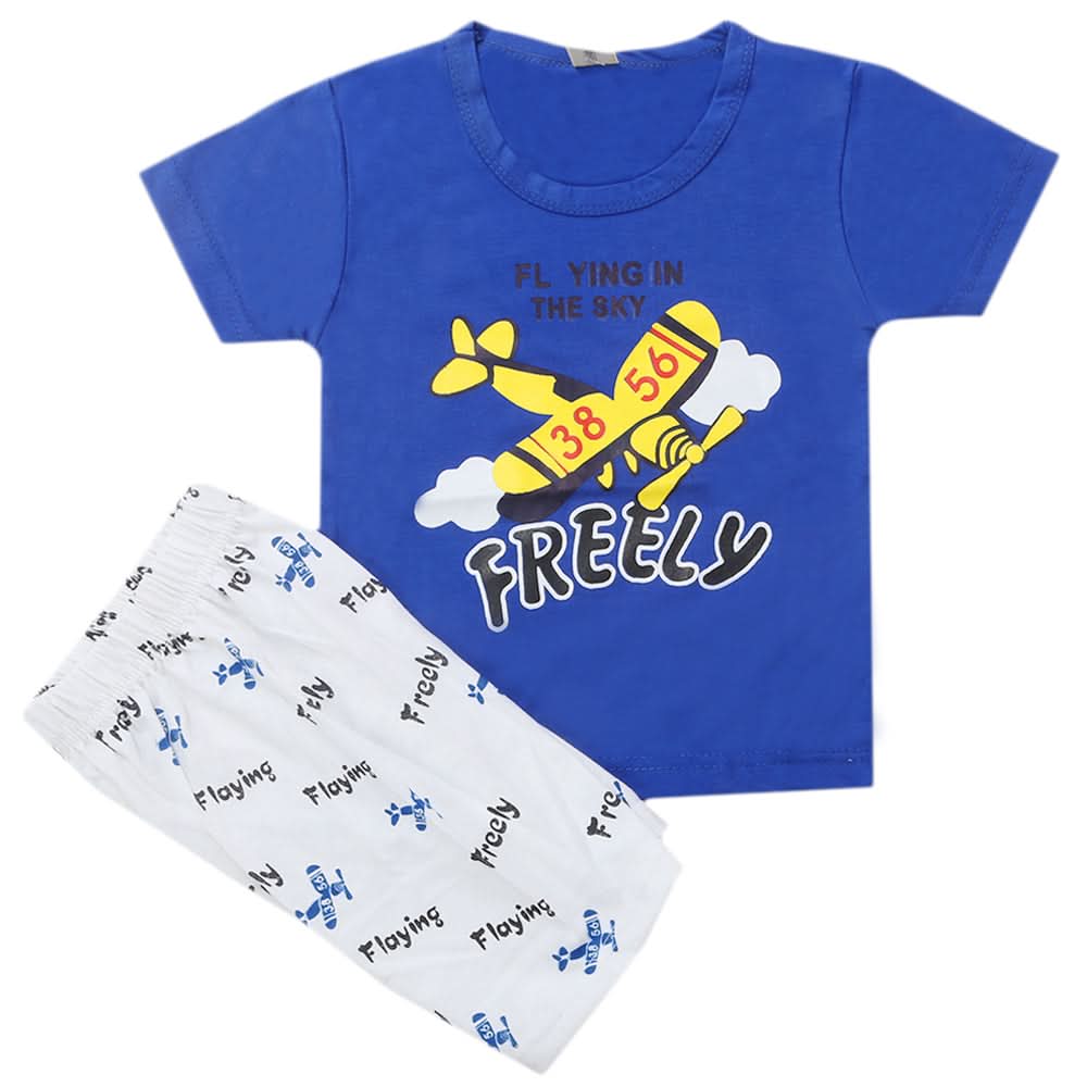 Boys Half Sleeves Short Suit - Royal Blue, Kids, Boys Sets And Suits, Chase Value, Chase Value