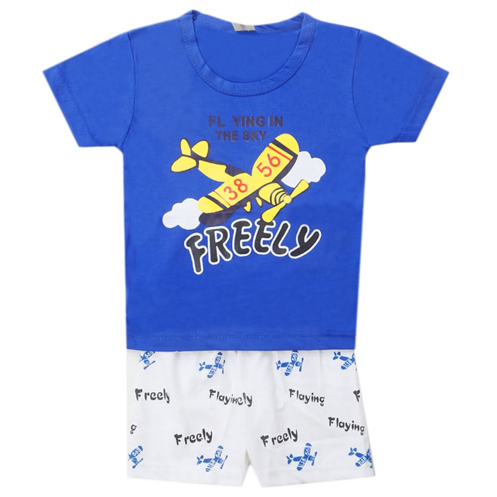 Boys Half Sleeves Short Suit - Royal Blue, Kids, Boys Sets And Suits, Chase Value, Chase Value