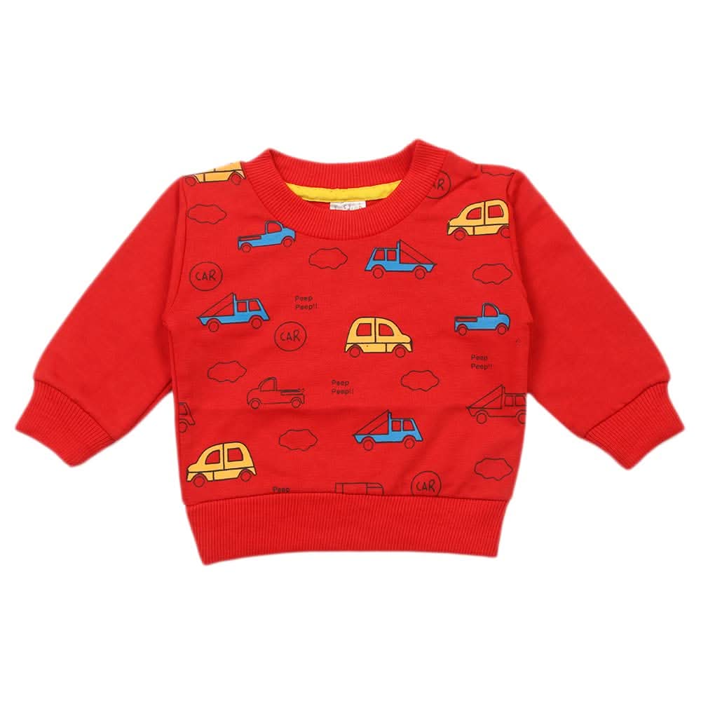 Newborn Boys Full Sleeves T-shirt - Red, Newborn Boys Shirts & T-Shirts, Chase Value, Chase Value