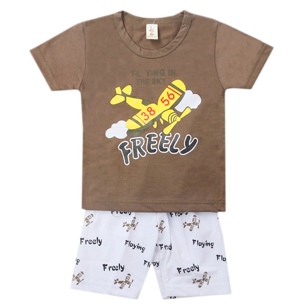 Boys Half Sleeves Short Suit - Olive Green, Kids, Boys Sets And Suits, Chase Value, Chase Value