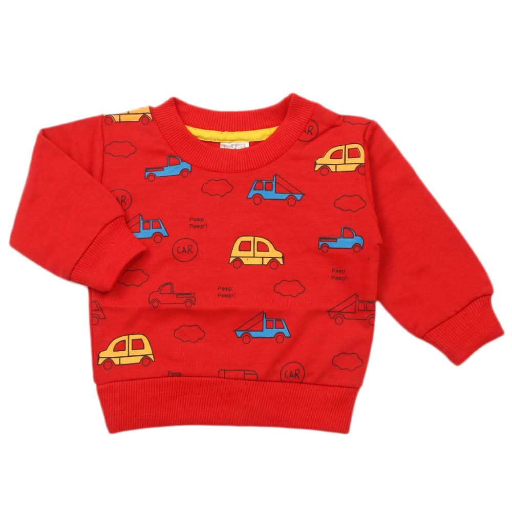 Newborn Boys Full Sleeves T-shirt - Red, Newborn Boys Shirts & T-Shirts, Chase Value, Chase Value