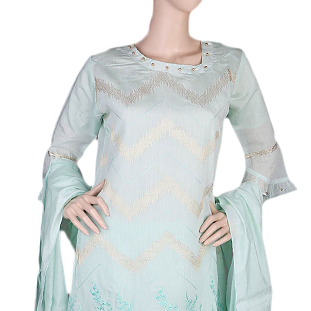 Women's Fancy 3 Piece Suit - Cyan, Women, Shalwar Suits, Chase Value, Chase Value