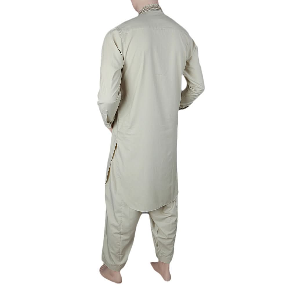 Men's Embroidered Shalwar Kameez Band Collar- Light Green, Men's Fashion, Chase Value, Chase Value