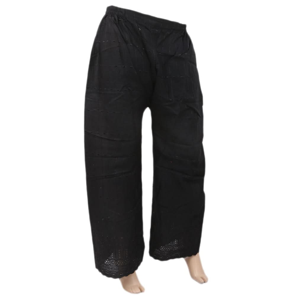Women's Full Embroidered Bell Bottom Trouser - Black, Women, Pants & Tights, Chase Value, Chase Value