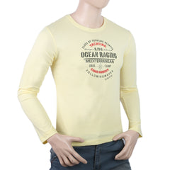 Men's Full Sleeves Lycra Printed T-Shirt - Lemon, Men, T-Shirts And Polos, Chase Value, Chase Value