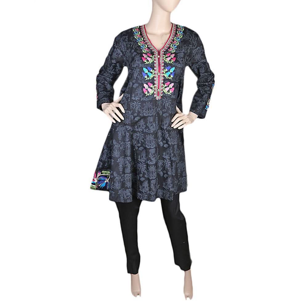 Women's Fancy Cotton 2 Piece Suit - Black, Women, Shalwar Suits, Chase Value, Chase Value