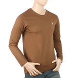 Men's Full Sleeves Logo T-Shirt - Dark Brown, Men, T-Shirts And Polos, Chase Value, Chase Value