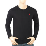 Men's Full Sleeves Logo T-Shirt - Black, Men, T-Shirts And Polos, Chase Value, Chase Value