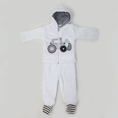 Newborn Boys Full Sleeves Suit - White, Kids, NB Boys Sets And Suits, Chase Value, Chase Value