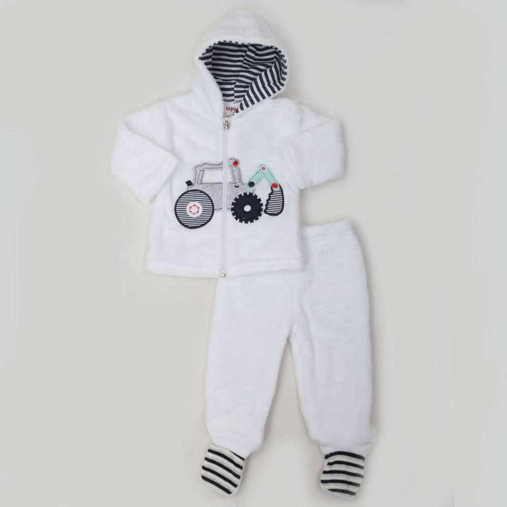 Newborn Boys Full Sleeves Suit - White, Kids, NB Boys Sets And Suits, Chase Value, Chase Value