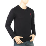 Men's Full Sleeves Logo T-Shirt - Black, Men, T-Shirts And Polos, Chase Value, Chase Value