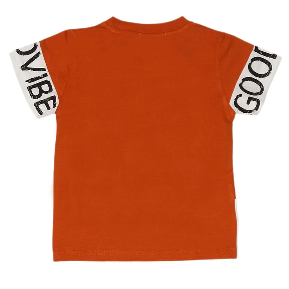 Boys Half Sleeves T-Shirt - Rust, Kids, Boys T-Shirts, Chase Value, Chase Value