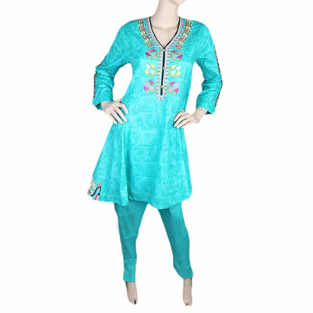 Women's Fancy Cotton 2 Piece Suit - Sea Green, Women, Shalwar Suits, Chase Value, Chase Value
