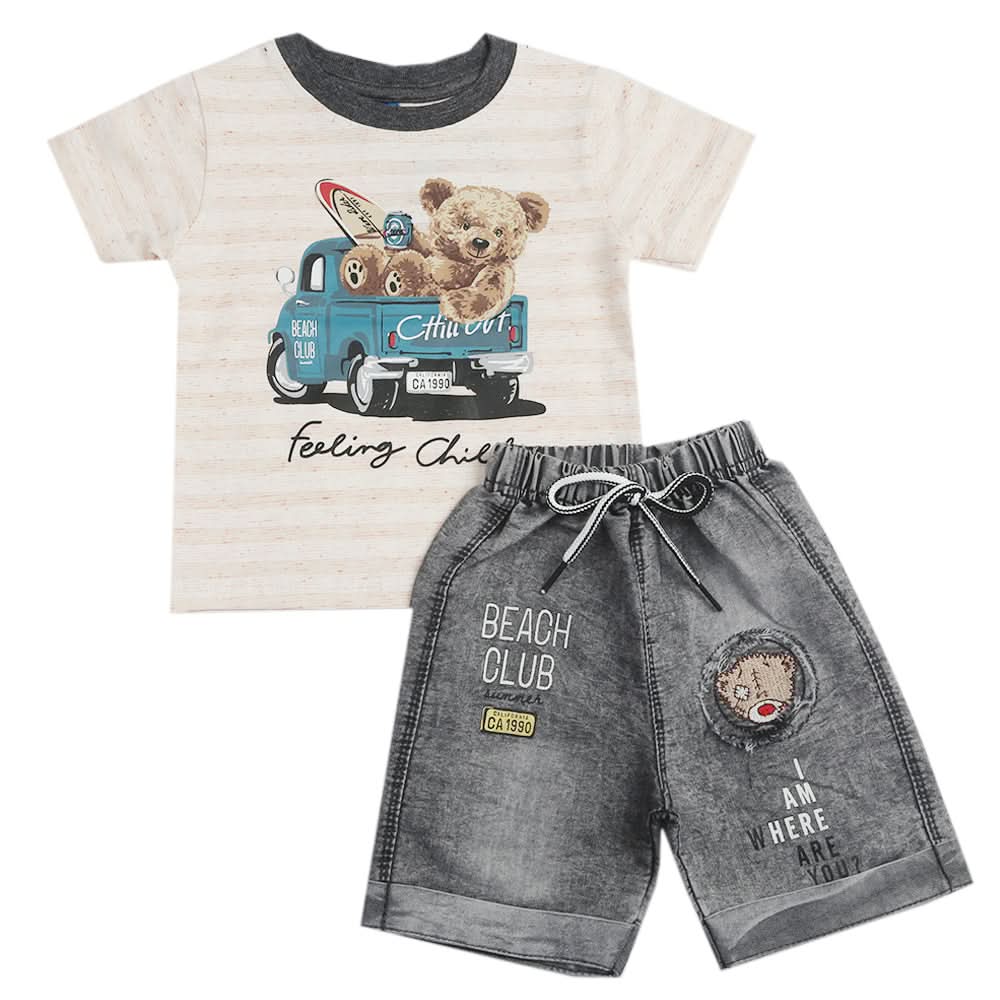 Newborn Boys Half Sleeves Suit - Peach, Kids, New Born Boys Sets And Suits, Chase Value, Chase Value