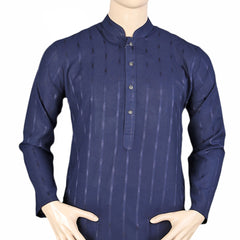 Men's Shalwar Kurta Band Collar -Jacquard-Navy Blue, Men's Fashion, Chase Value, Chase Value