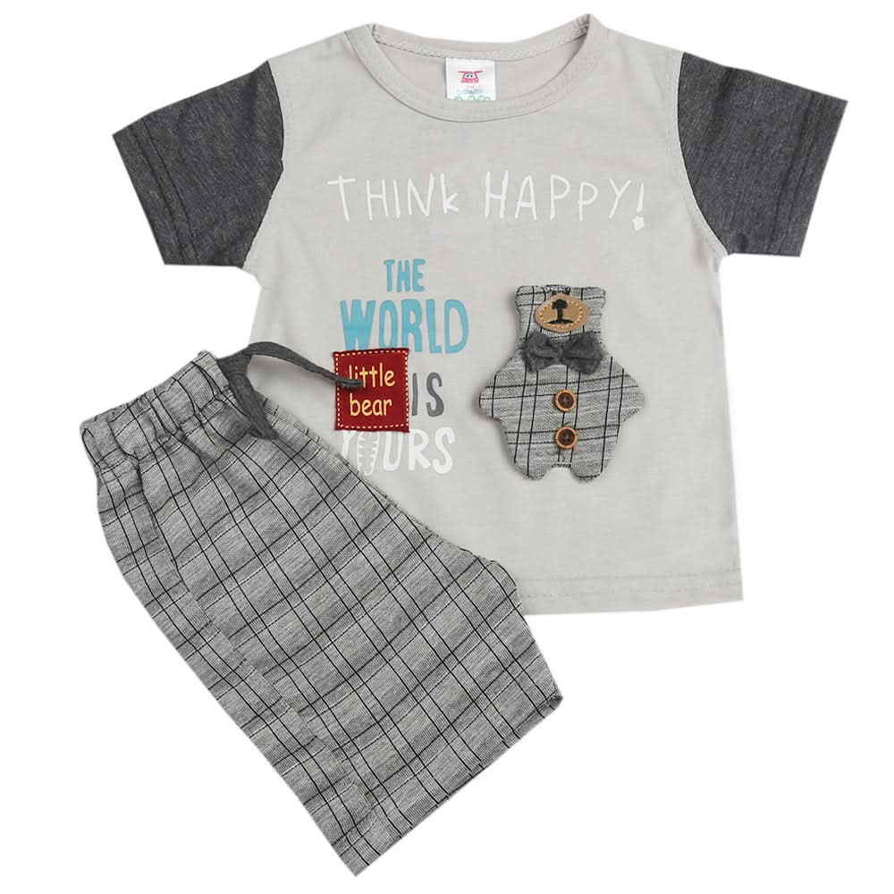 Newborn Boys Half Sleeves Suit - Grey, Kids, Boys Sets And Suits, Chase Value, Chase Value