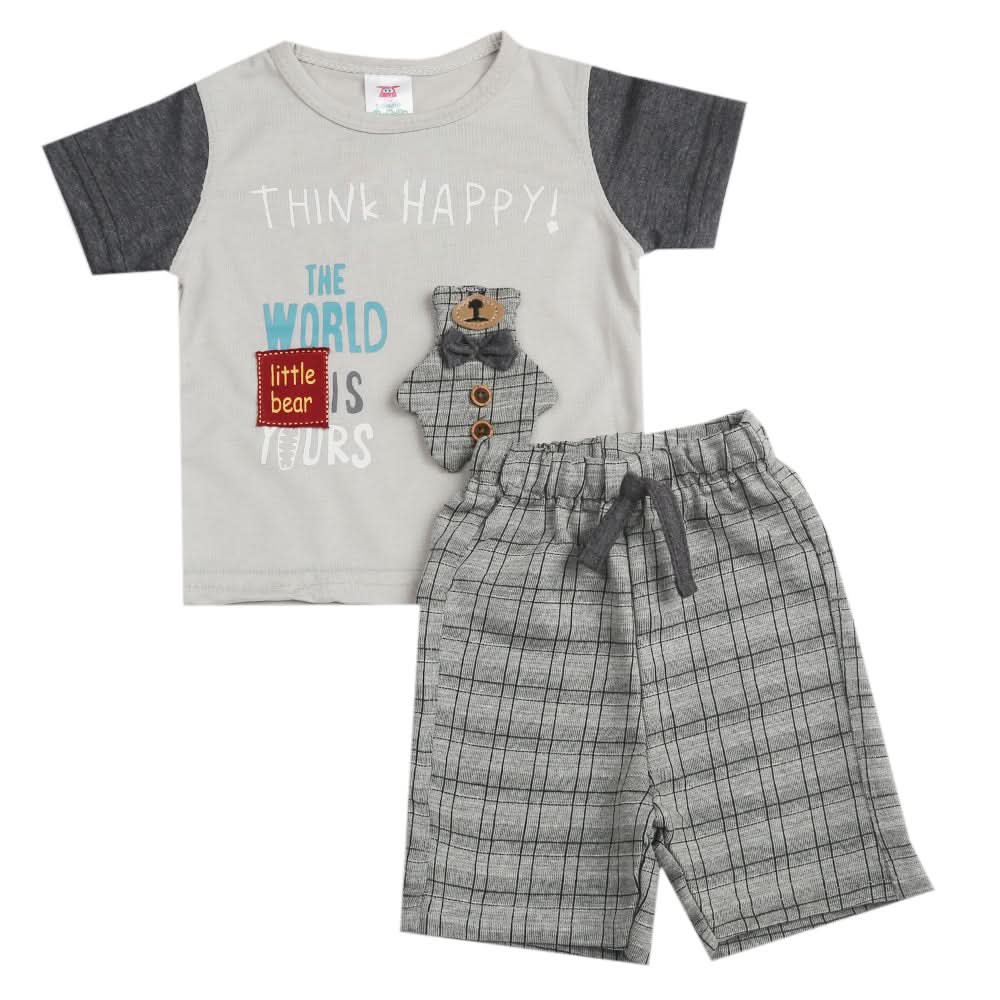 Newborn Boys Half Sleeves Suit - Grey, Kids, Boys Sets And Suits, Chase Value, Chase Value