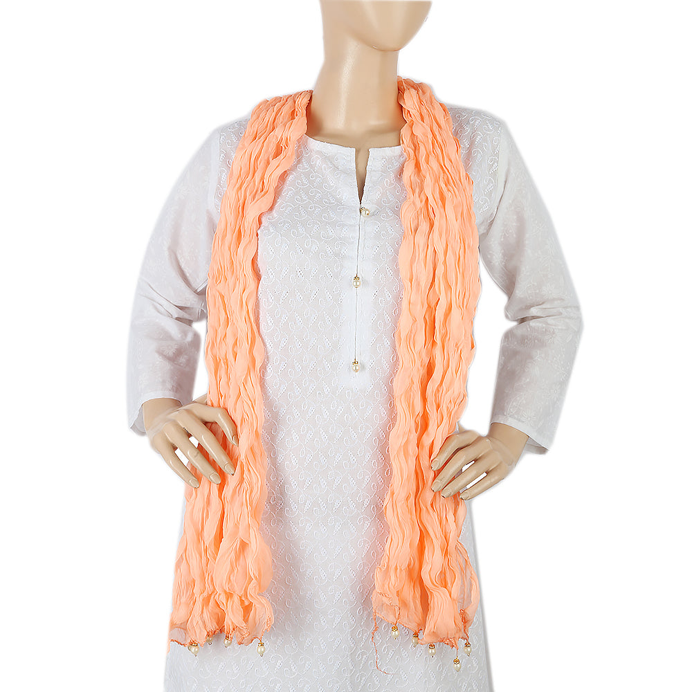 Women's Korkore Chiffon Dupatta - Peach, Women, Dupatta, Chase Value, Chase Value