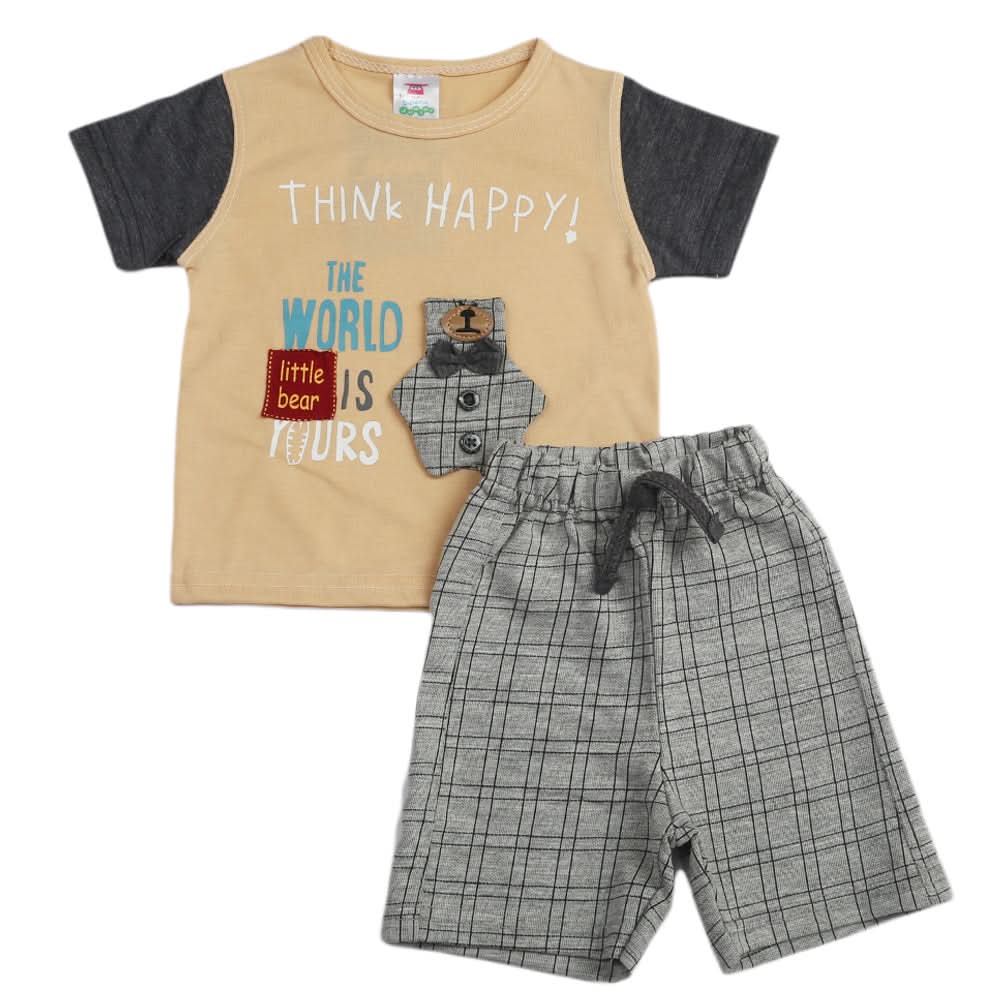 Newborn Boys Half Sleeves Suit - Peach, Kids, Boys Sets And Suits, Chase Value, Chase Value