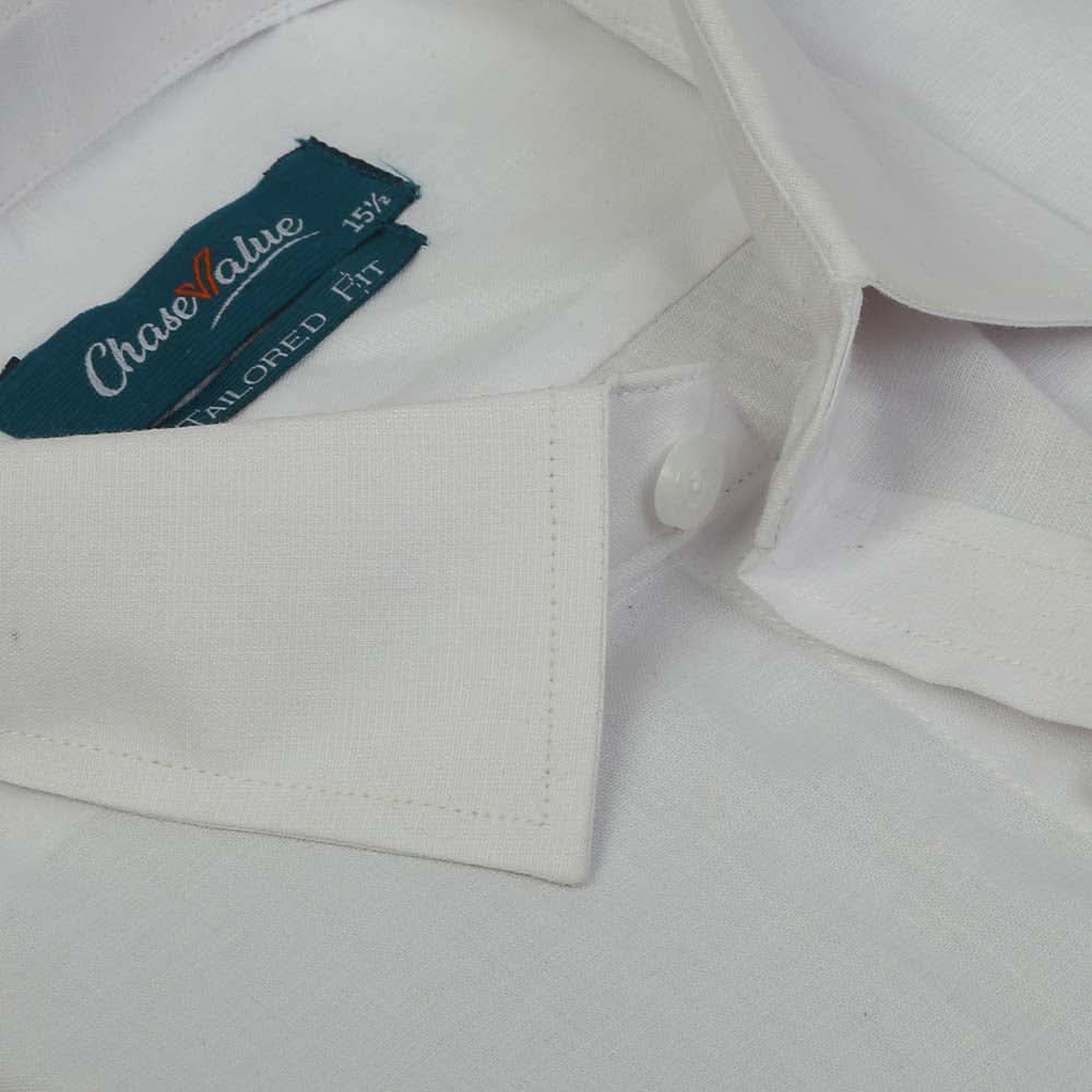 Men's Formal Chambray Shirt - White, Men's Shirts, Chase Value, Chase Value