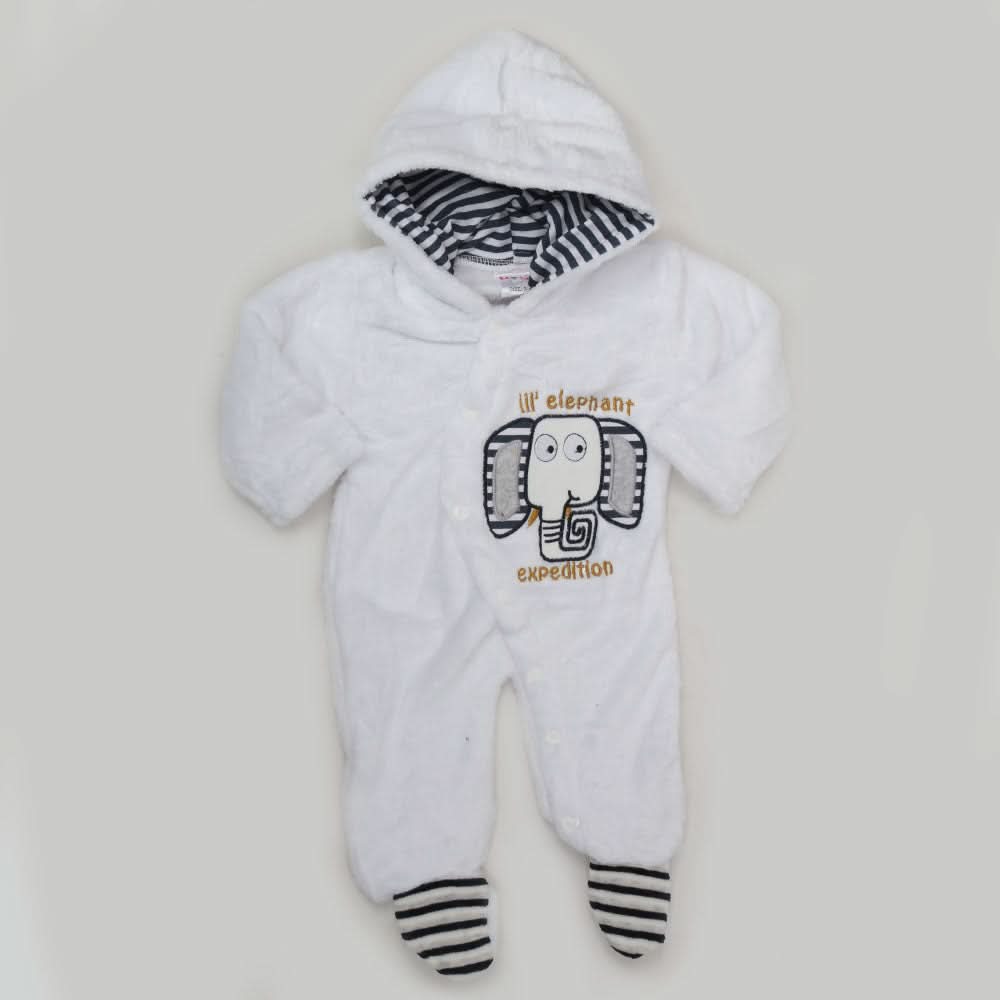 Newborn Unisex Full Sleeves Romper - White, Kids, NB Boys Rompers, Chase Value, Chase Value