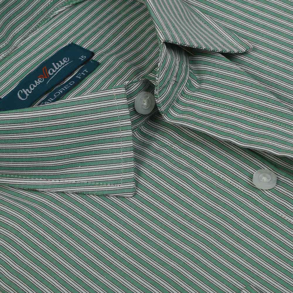 Men's Formal Stripe Shirt - Green, Men's Shirts, Chase Value, Chase Value