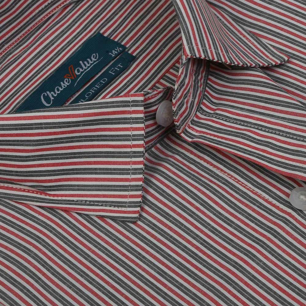 Men's Formal Stripe Shirt - Red, Men's Shirts, Chase Value, Chase Value