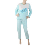Women's Fleece Full Sleeves Night Suit - Cyan, Women, Night Suit, Chase Value, Chase Value