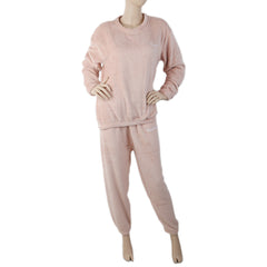 Women's Fleece Full Sleeves Night Suit - Peach, Women, Night Suit, Chase Value, Chase Value