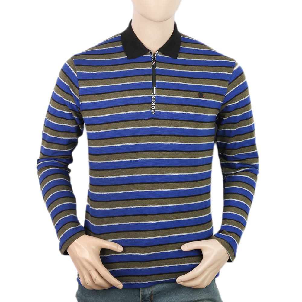 Men's Yarn Dyed Full Sleeves Polo T-Shirt - Multi, Men, T-Shirts And Polos, Chase Value, Chase Value