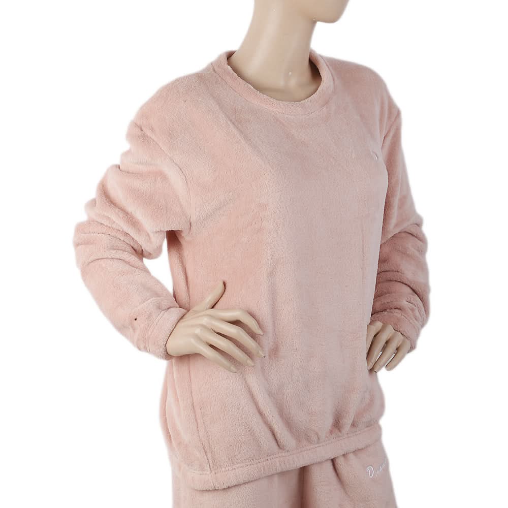 Women's Fleece Full Sleeves Night Suit - Peach, Women, Night Suit, Chase Value, Chase Value