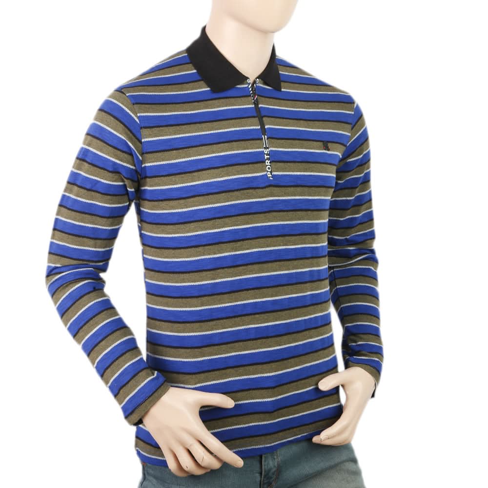 Men's Yarn Dyed Full Sleeves Polo T-Shirt - Multi, Men, T-Shirts And Polos, Chase Value, Chase Value