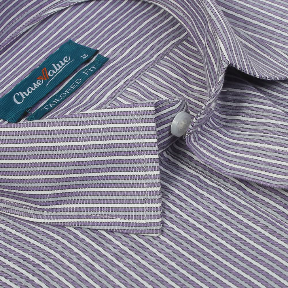Men's Formal Stripe Shirt - Dark Purple, Men's Shirts, Chase Value, Chase Value