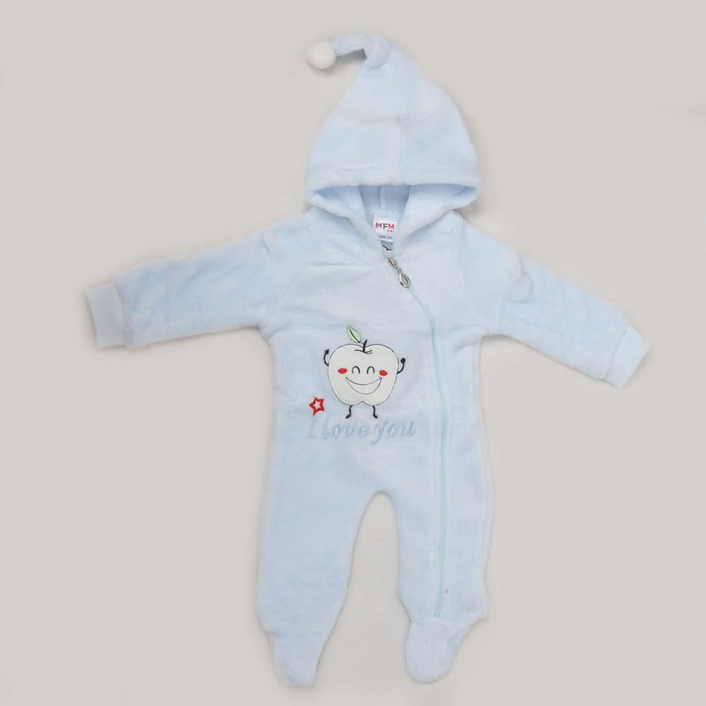 Newborn Unisex Full Sleeves Romper - Sky Blue, Kids, NB Boys Rompers, Chase Value, Chase Value