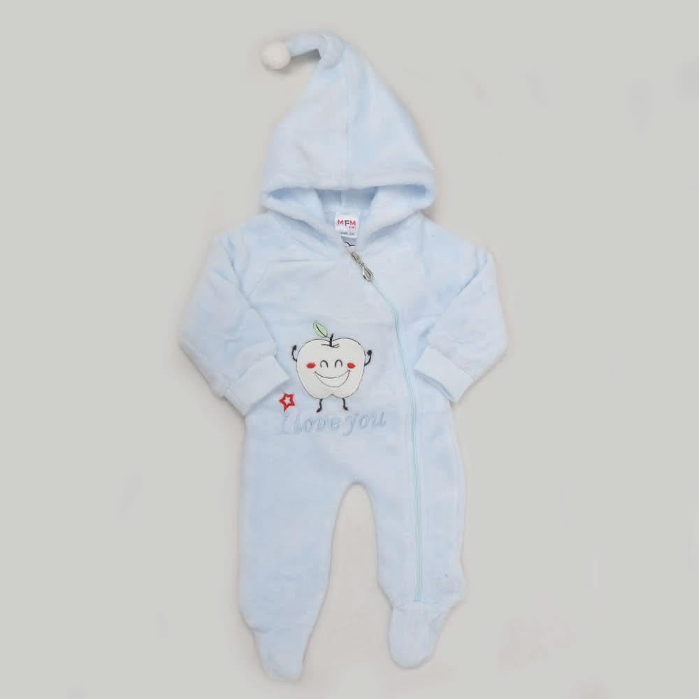 Newborn Unisex Full Sleeves Romper - Sky Blue, Kids, NB Boys Rompers, Chase Value, Chase Value