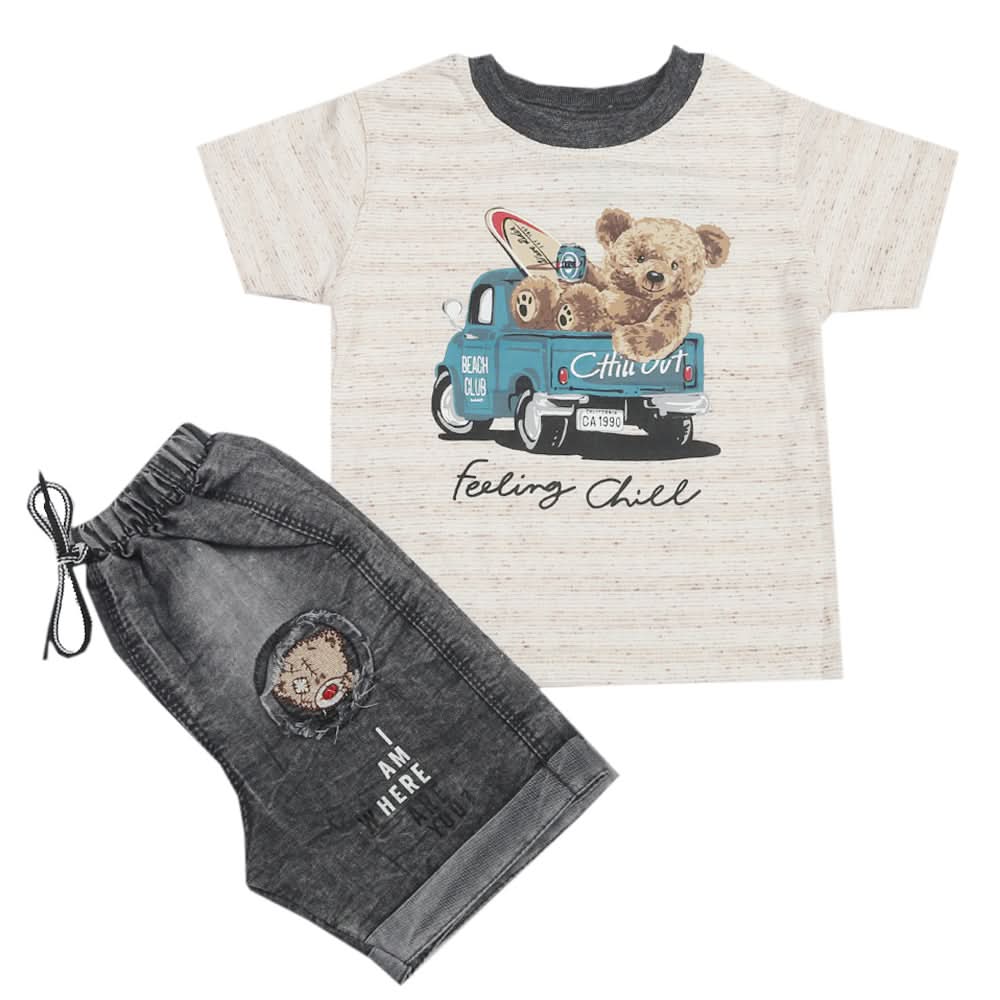 Newborn Boys Half Sleeves Suit - Brown, Kids, New Born Boys Sets And Suits, Chase Value, Chase Value