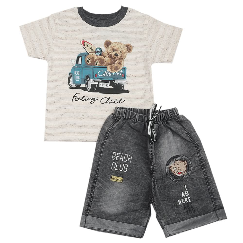 Newborn Boys Half Sleeves Suit - Brown, Kids, New Born Boys Sets And Suits, Chase Value, Chase Value