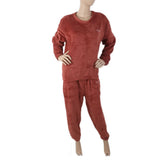 Women's Fleece Full Sleeves Night Suit - Rust, Women, Night Suit, Chase Value, Chase Value