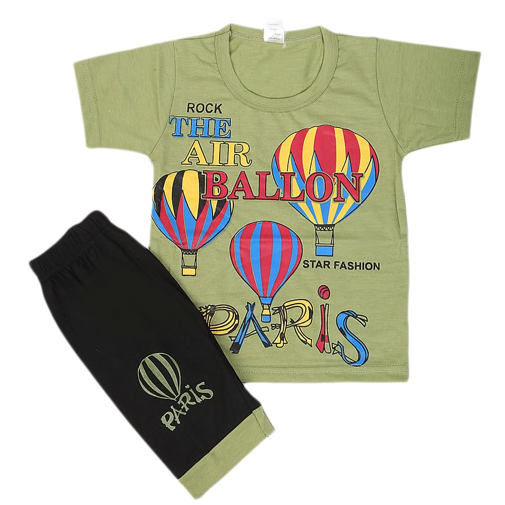 Boys Short Half Sleeves Suit - Green, Kids, Boys Sets And Suits, Chase Value, Chase Value