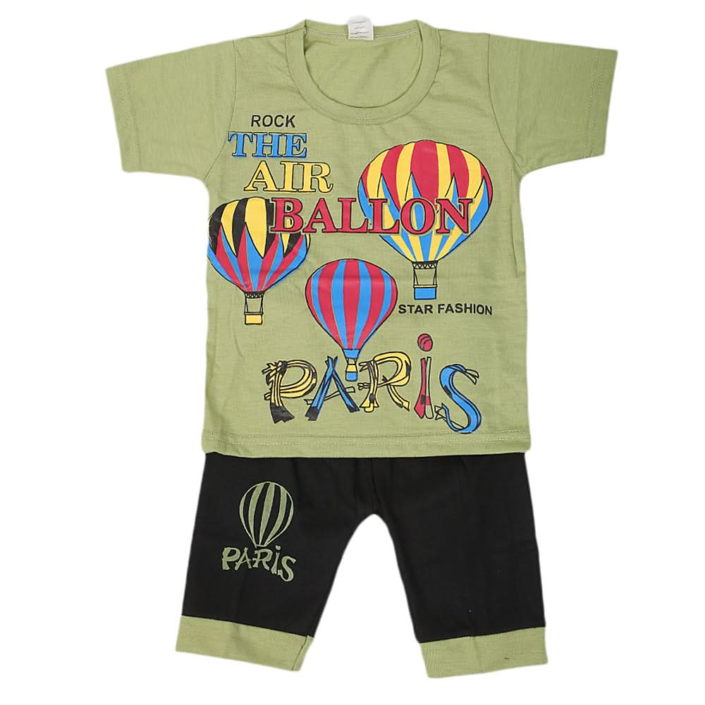 Boys Short Half Sleeves Suit - Green, Kids, Boys Sets And Suits, Chase Value, Chase Value