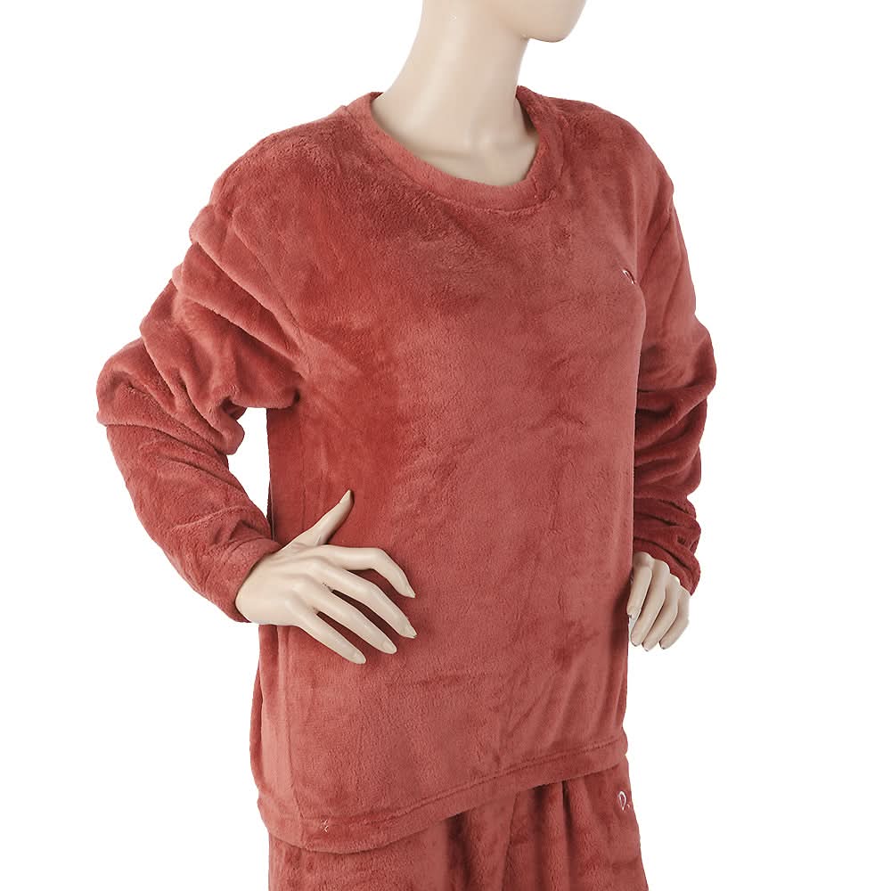 Women's Fleece Full Sleeves Night Suit - Rust, Women, Night Suit, Chase Value, Chase Value