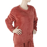 Women's Fleece Full Sleeves Night Suit - Rust, Women, Night Suit, Chase Value, Chase Value