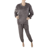 Women's Fleece Full Sleeves Night Suit - Grey, Women, Night Suit, Chase Value, Chase Value