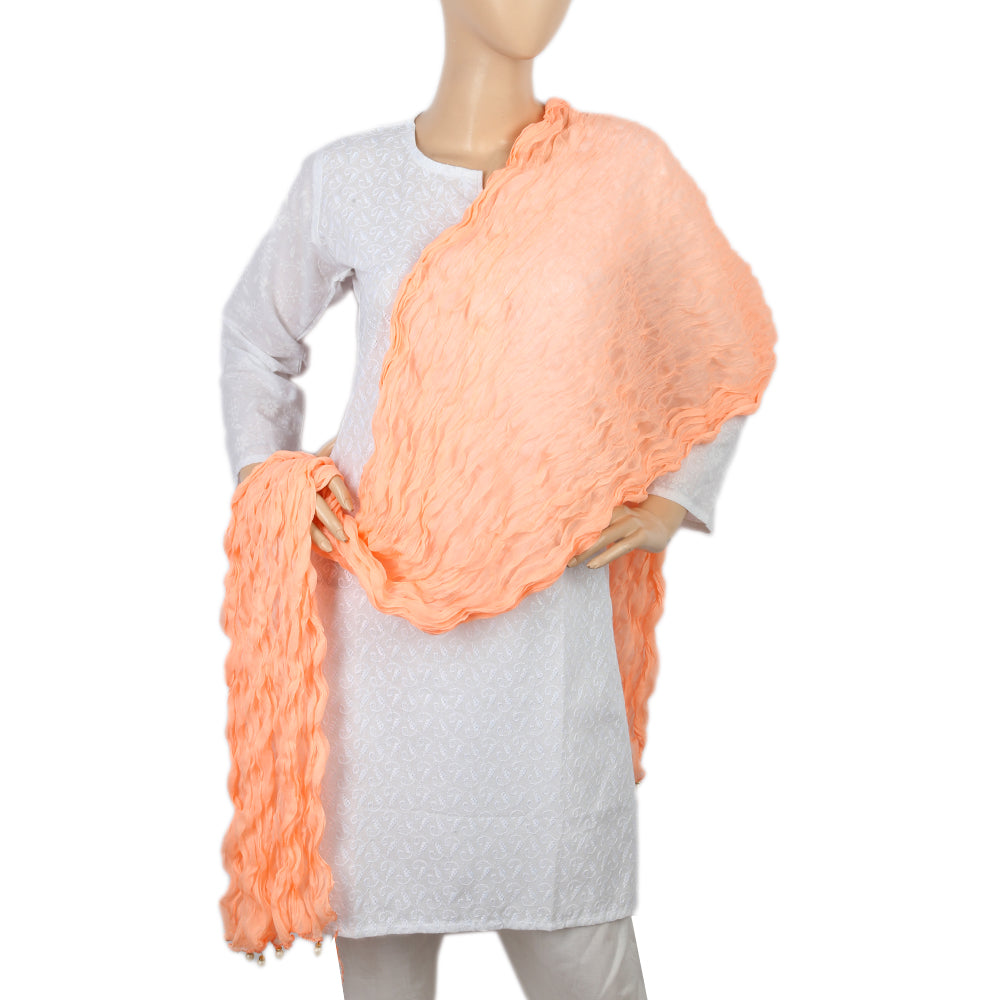 Women's Korkore Chiffon Dupatta - Peach, Women, Dupatta, Chase Value, Chase Value